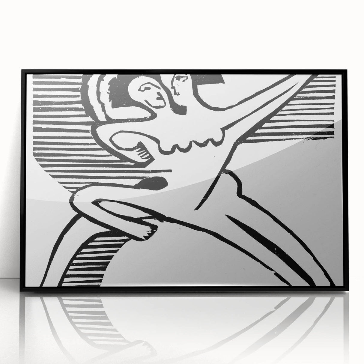 Expressionist Print - Two Dancers by Ernst Kirchner | Monochrome Wall Art