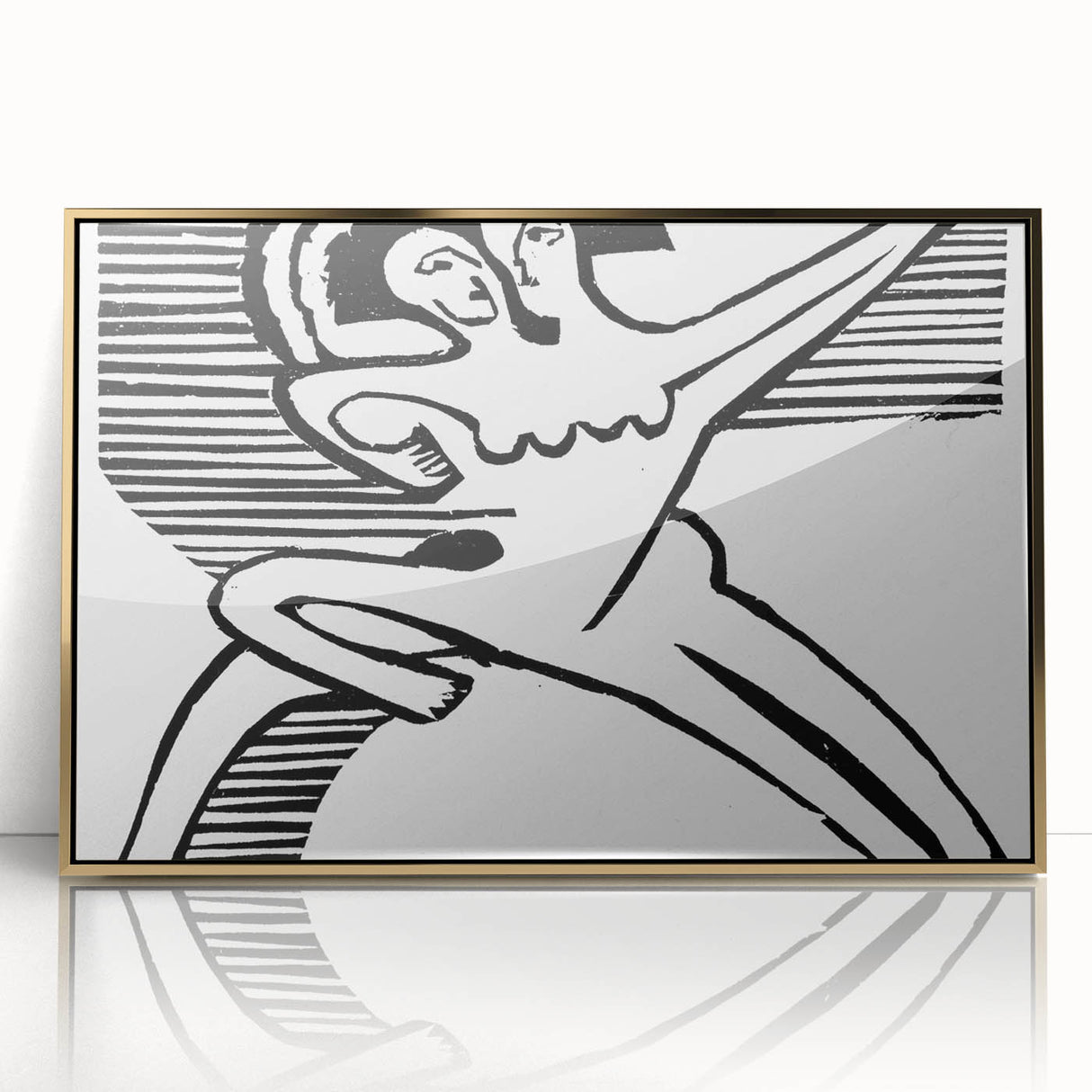 Expressionist Print - Two Dancers by Ernst Kirchner | Monochrome Wall Art