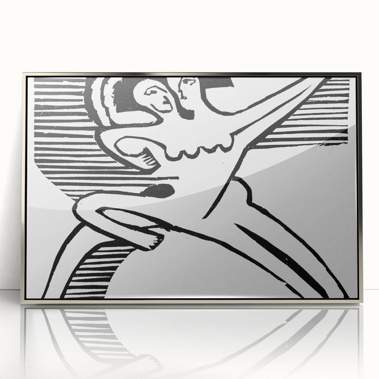 Expressionist Print - Two Dancers by Ernst Kirchner | Monochrome Wall Art