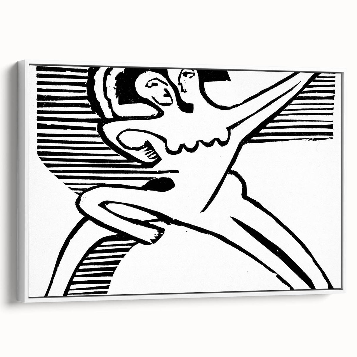 Expressionist Print - Two Dancers by Ernst Kirchner | Monochrome Wall Art