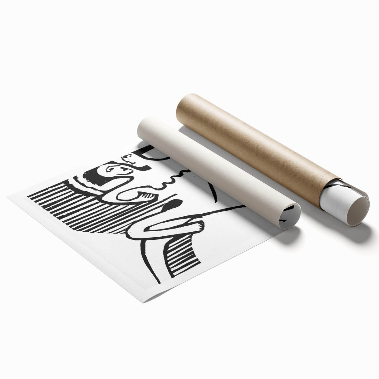 Expressionist Print - Two Dancers by Ernst Kirchner | Monochrome Wall Art