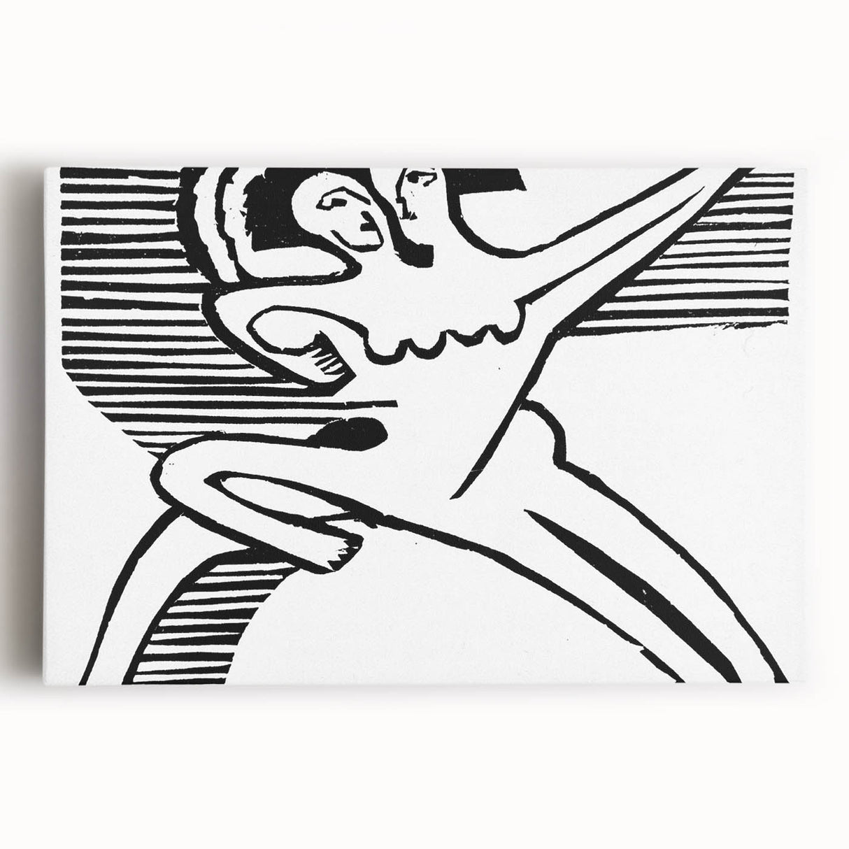 Expressionist Print - Two Dancers by Ernst Kirchner | Monochrome Wall Art