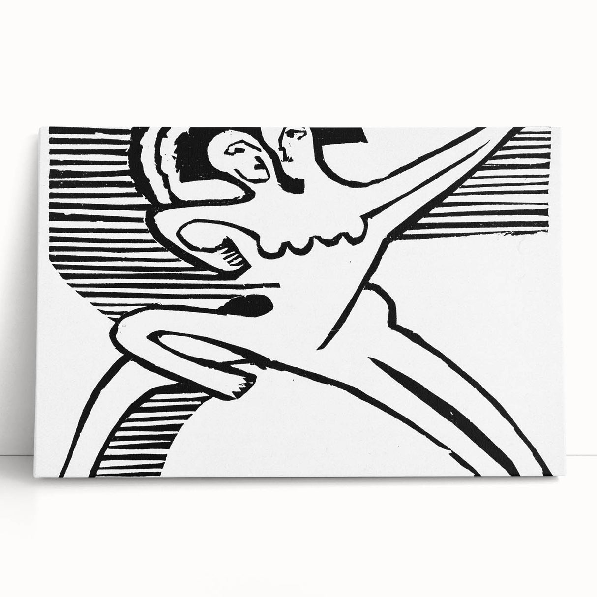 Expressionist Print - Two Dancers by Ernst Kirchner | Monochrome Wall Art