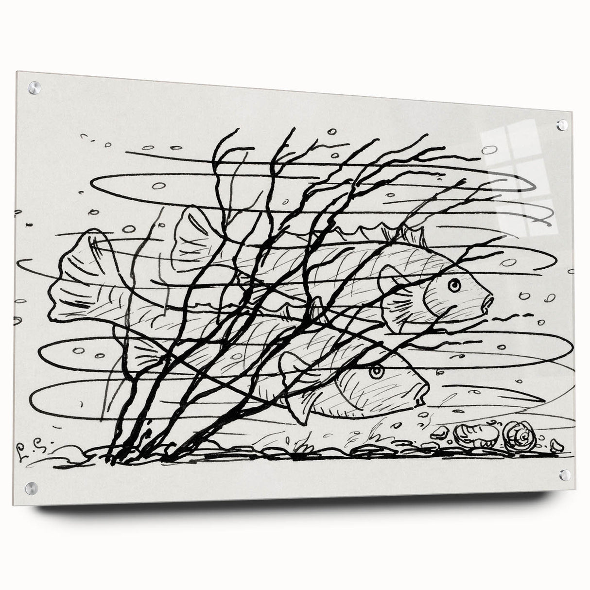 Expressionist Art: Two Fish in Water - Abstract Expressionism Print