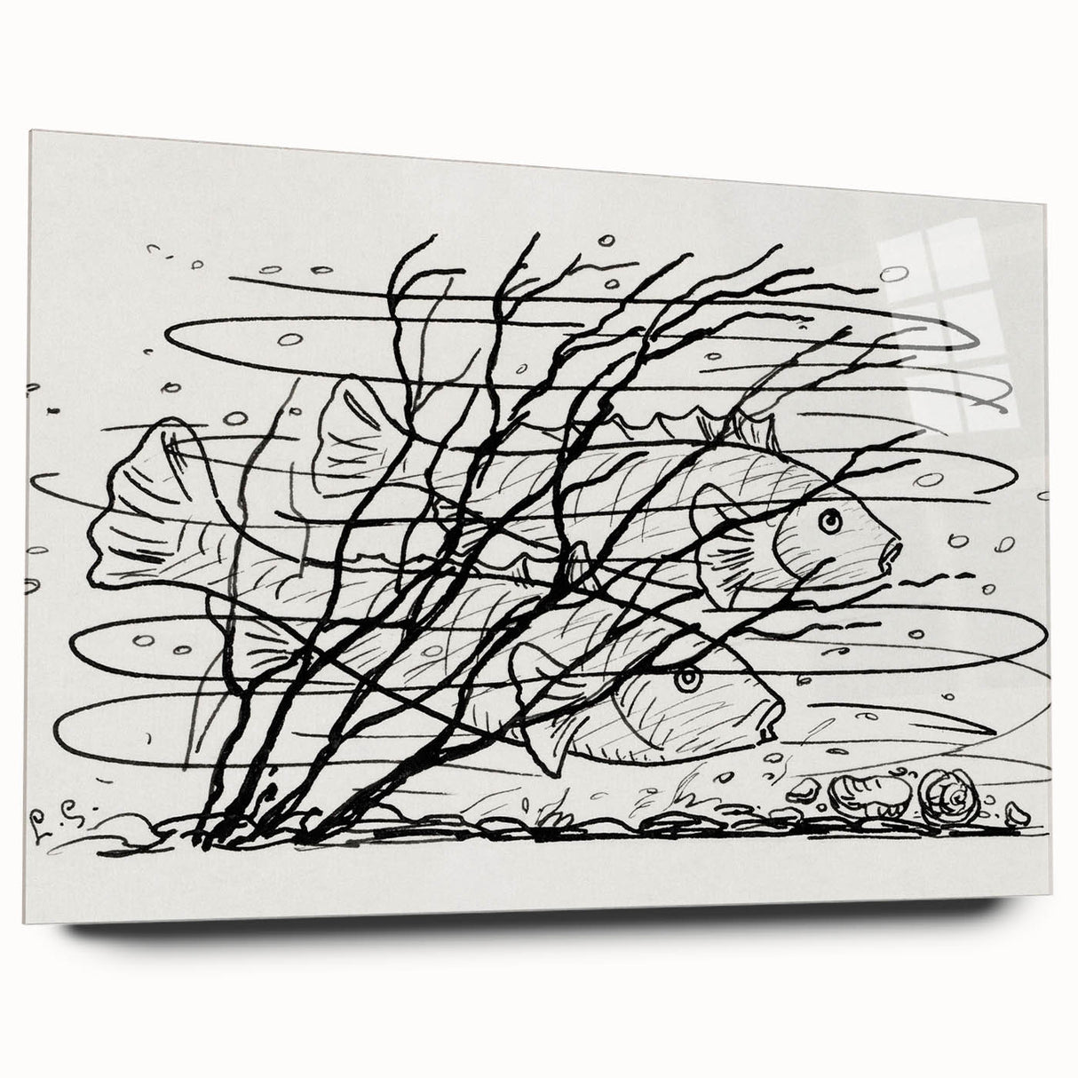 Expressionist Art: Two Fish in Water - Abstract Expressionism Print