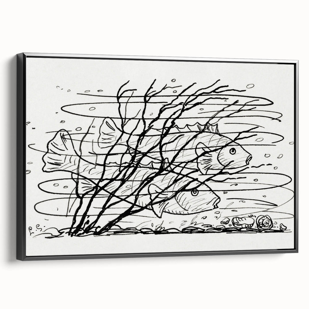 Expressionist Art: Two Fish in Water - Abstract Expressionism Print