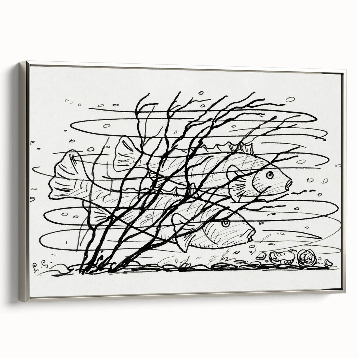 Expressionist Art: Two Fish in Water - Abstract Expressionism Print