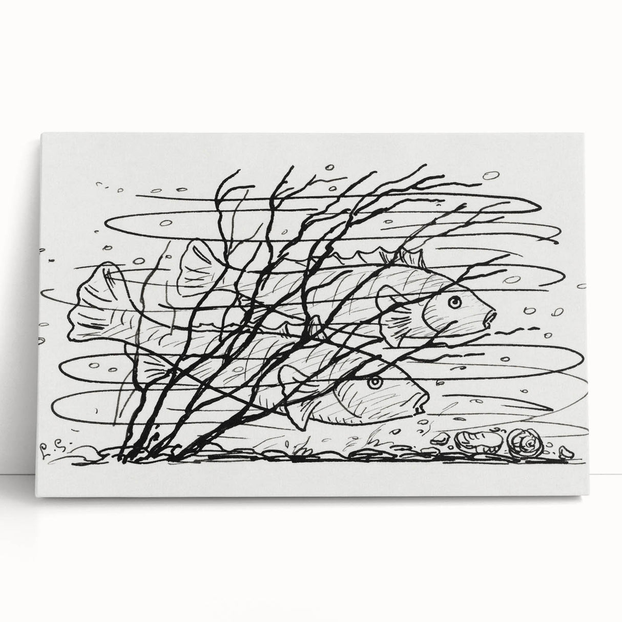 Expressionist Art: Two Fish in Water - Abstract Expressionism Print