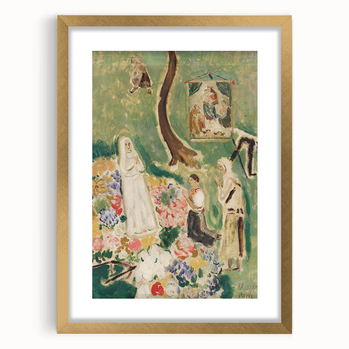 Expressionism Wall Art: Two Madonnas - Vibrant Expressionism Painting