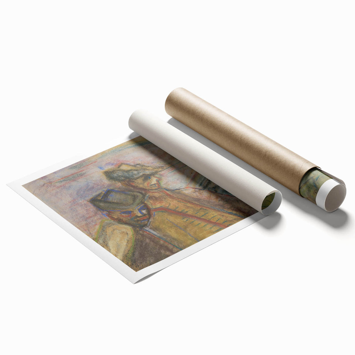 Expressionist Art: Two Men in Landscape - Abstract Expressionism Print