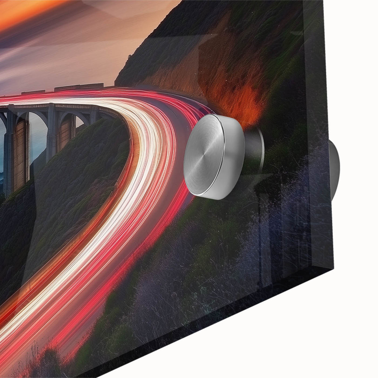 Coastal Bridge at Sunset – Dynamic Abstract Motion Wall Art