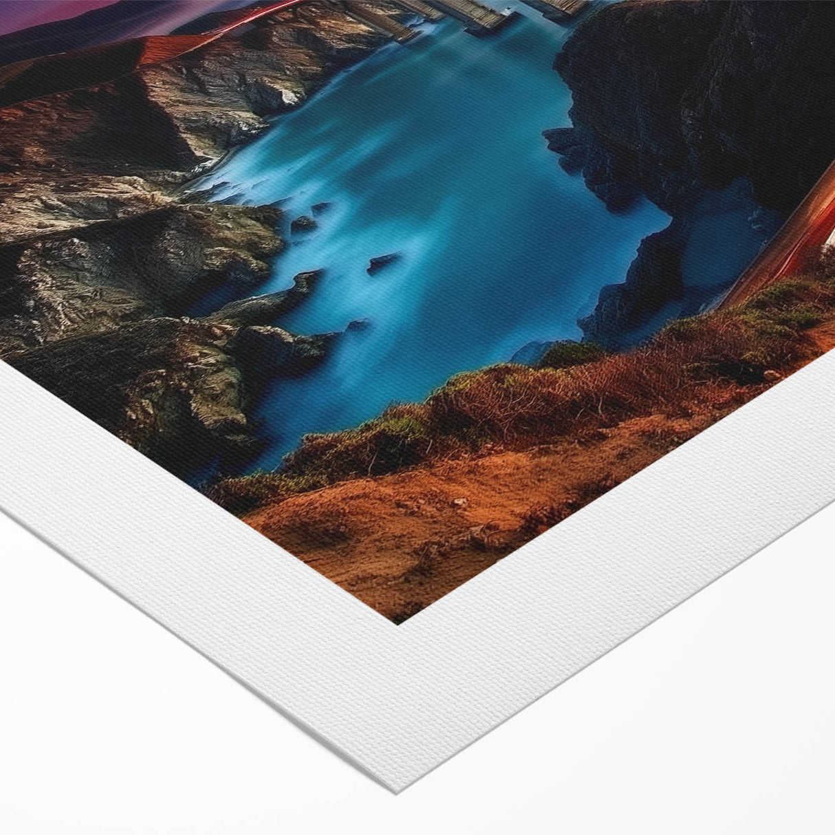 Coastal Bridge at Sunset – Dynamic Abstract Motion Wall Art