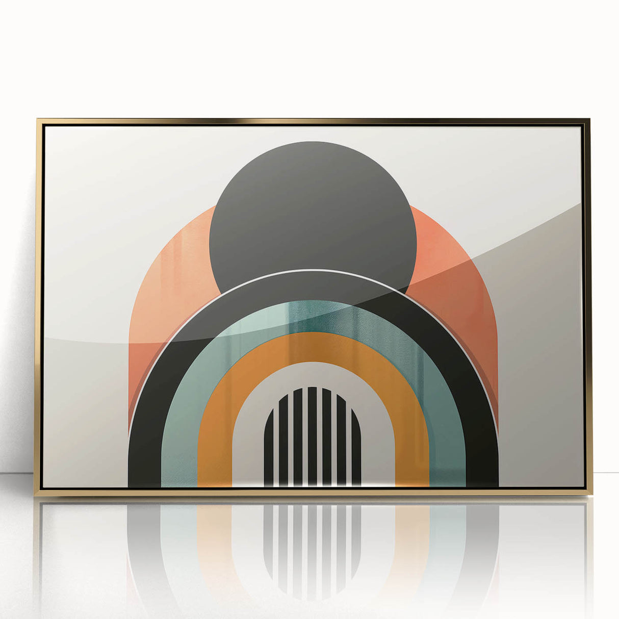 Acrylic Dining Room Artwork - Retro Geometric Arch Wall Art