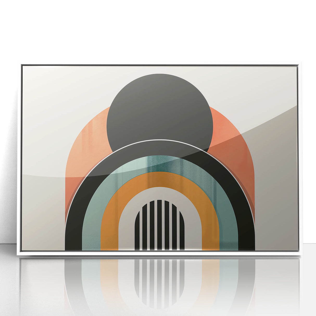 Acrylic Dining Room Artwork - Retro Geometric Arch Wall Art