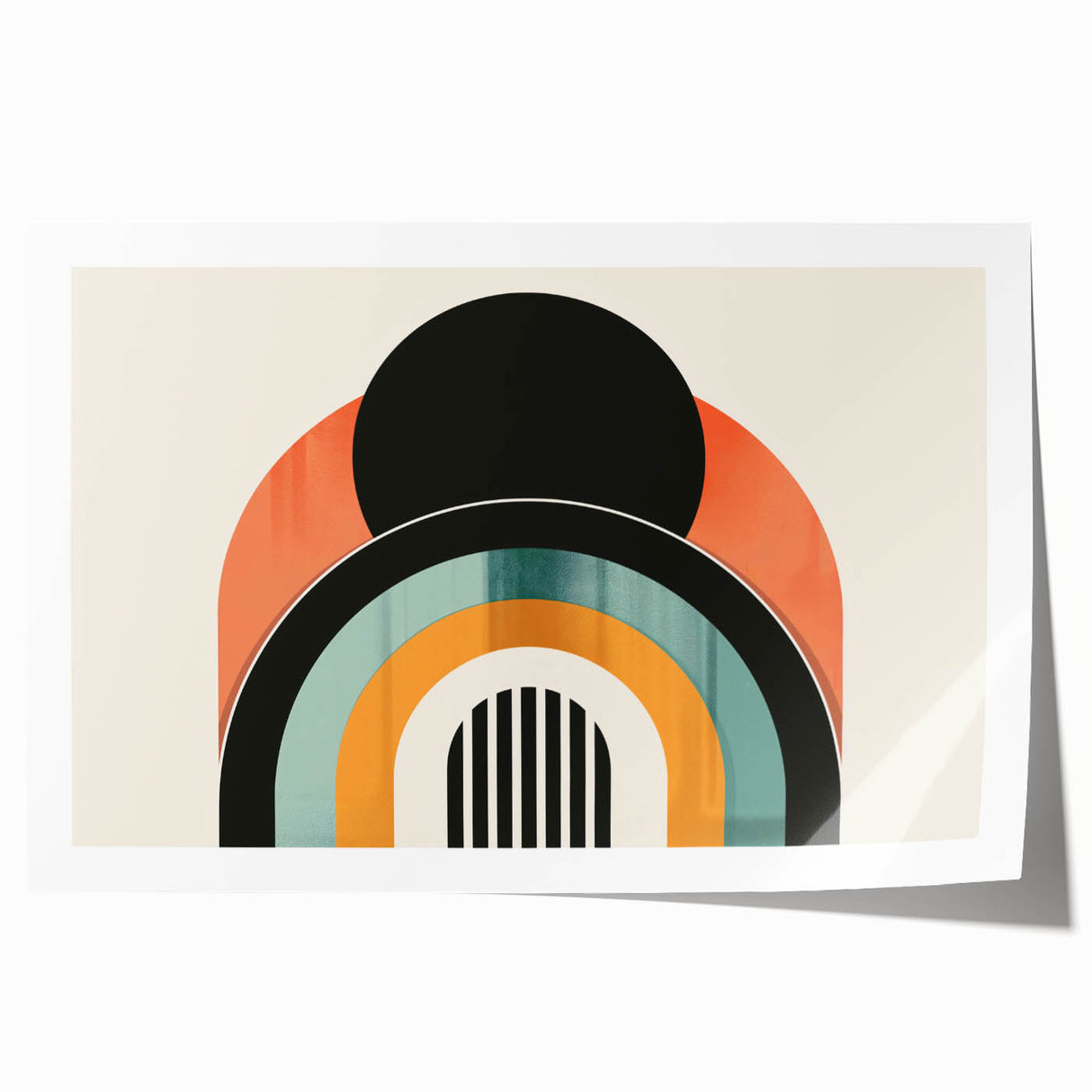 Acrylic Dining Room Artwork - Retro Geometric Arch Wall Art