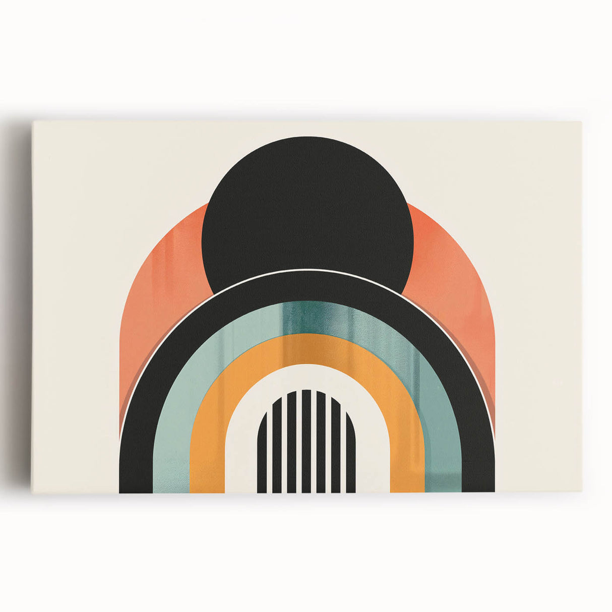 Acrylic Dining Room Artwork - Retro Geometric Arch Wall Art