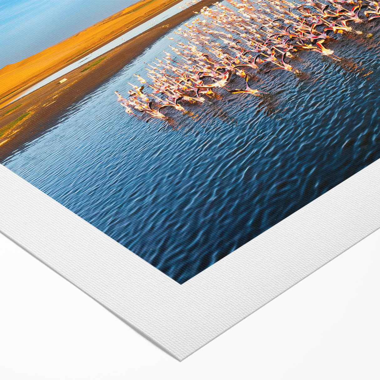 Art deco poster of a Namibian landscape on rolled canvas, featuring soft earth tones, ideal for dining room wall art.