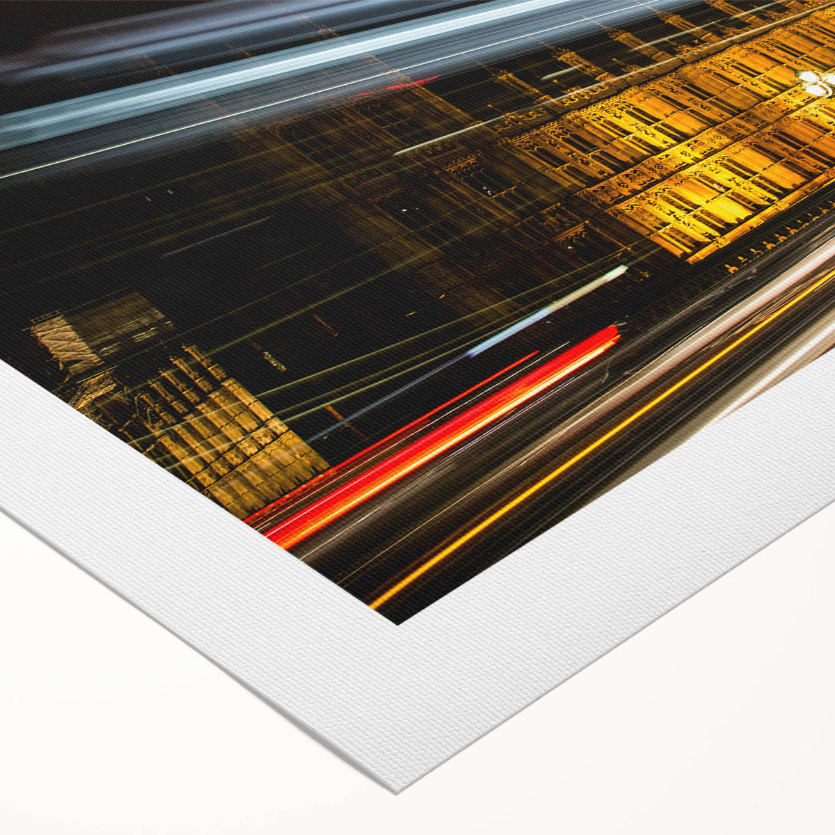 Art deco poster of London scenery in pastel shades on rolled canvas, suitable for dining room decor.