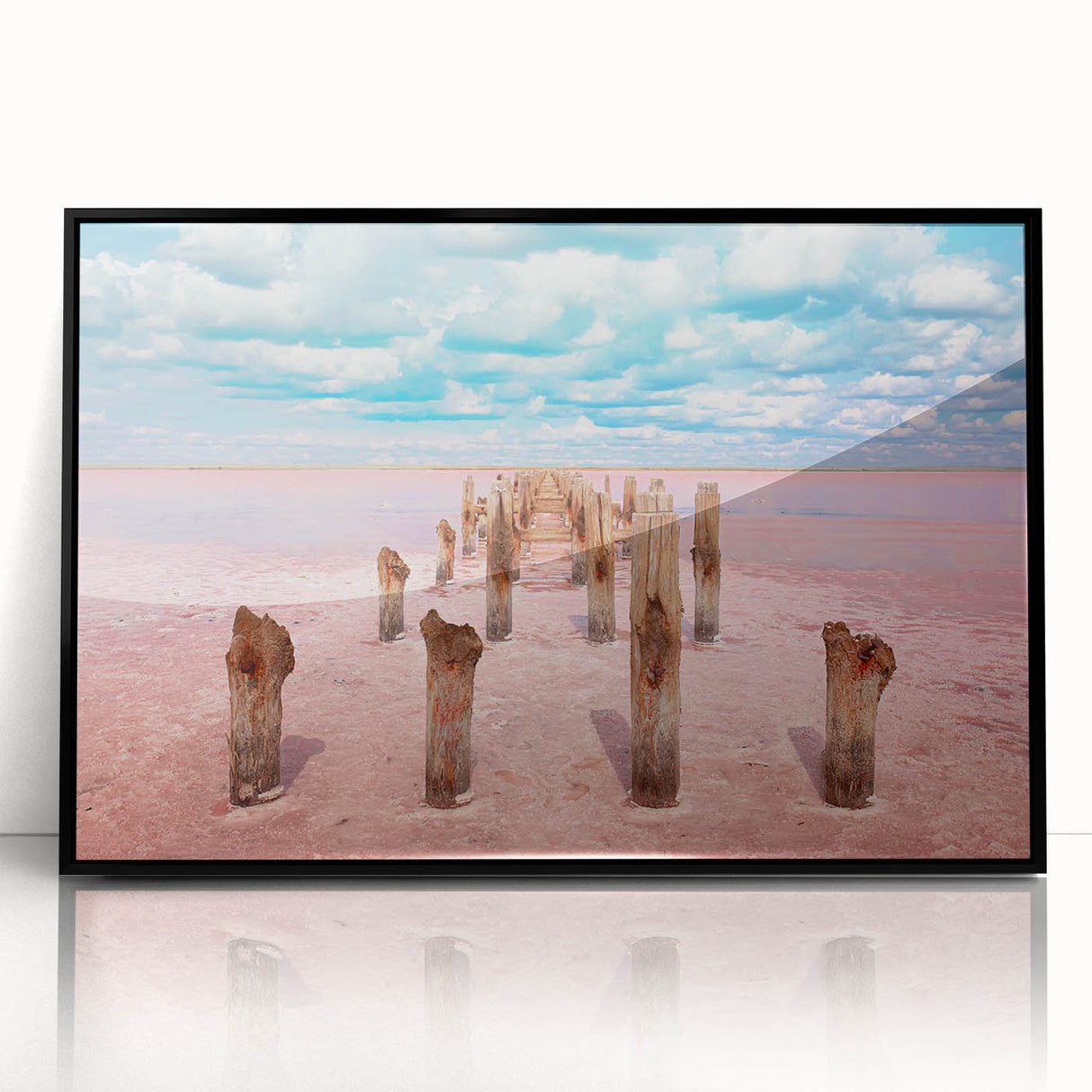 Large abstract wall art depicting Yucatan scenery in muted earth tones on a framed acrylic.