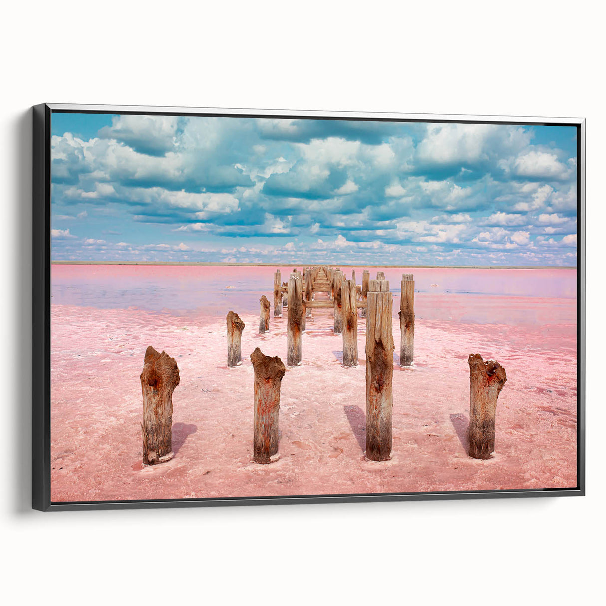 Black and white vintage poster art of Yucatan landscape on framed canvas, ideal for bedroom wall decor.