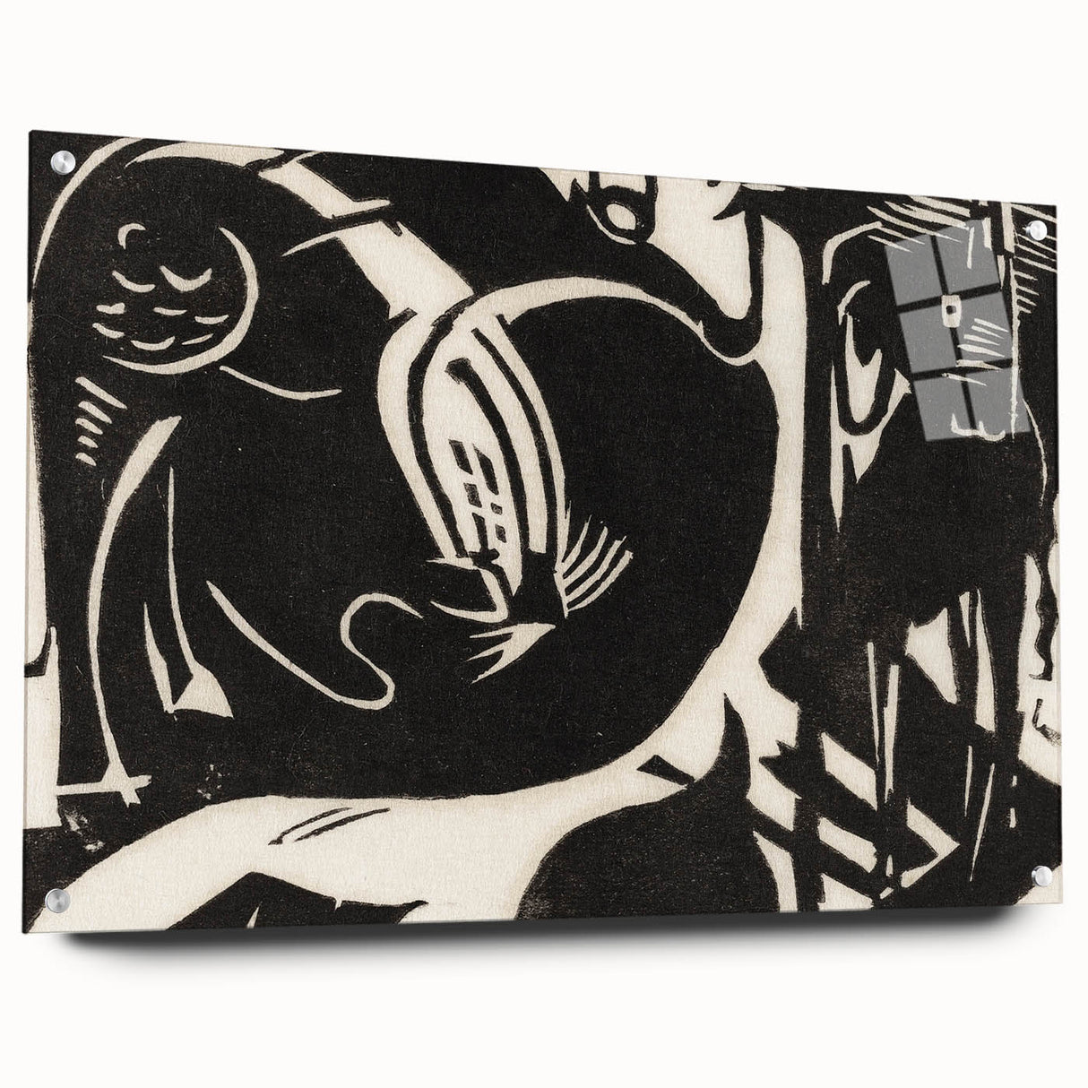 Expressionist Art: Two Mythical Animals - Abstract Expressionism Print