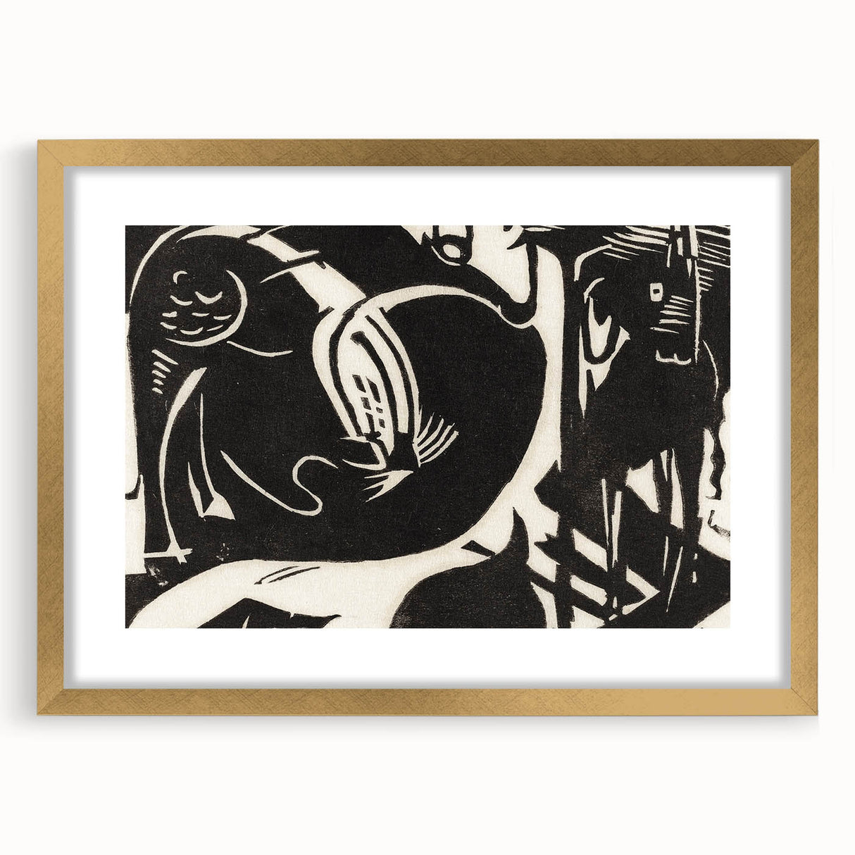 Expressionist Art: Two Mythical Animals - Abstract Expressionism Print