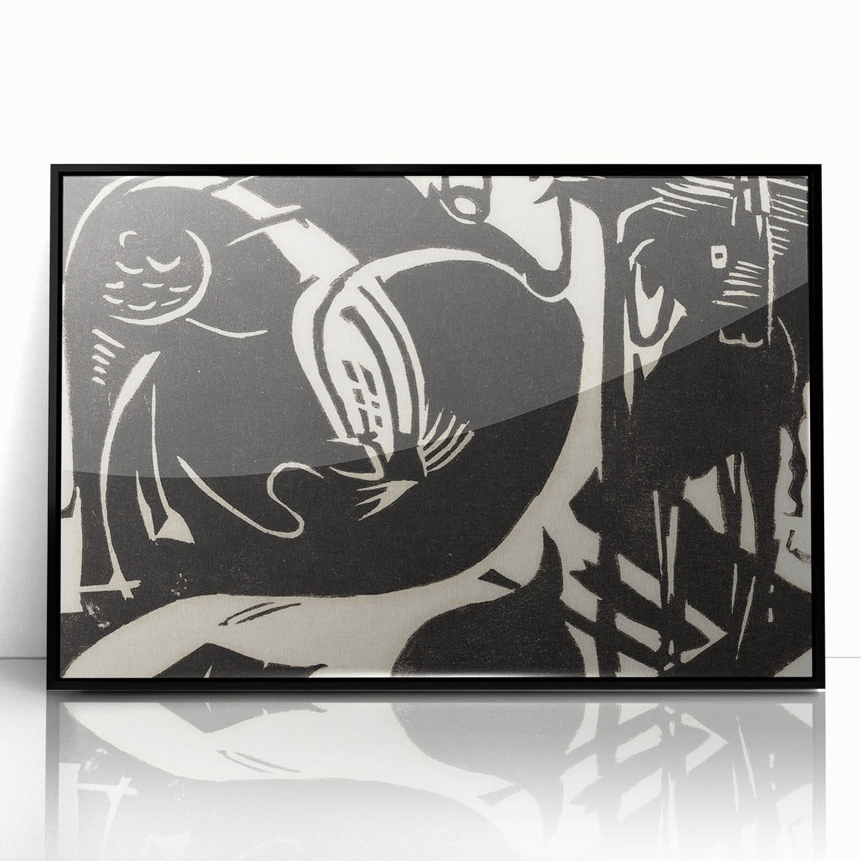 Expressionist Art: Two Mythical Animals - Abstract Expressionism Print