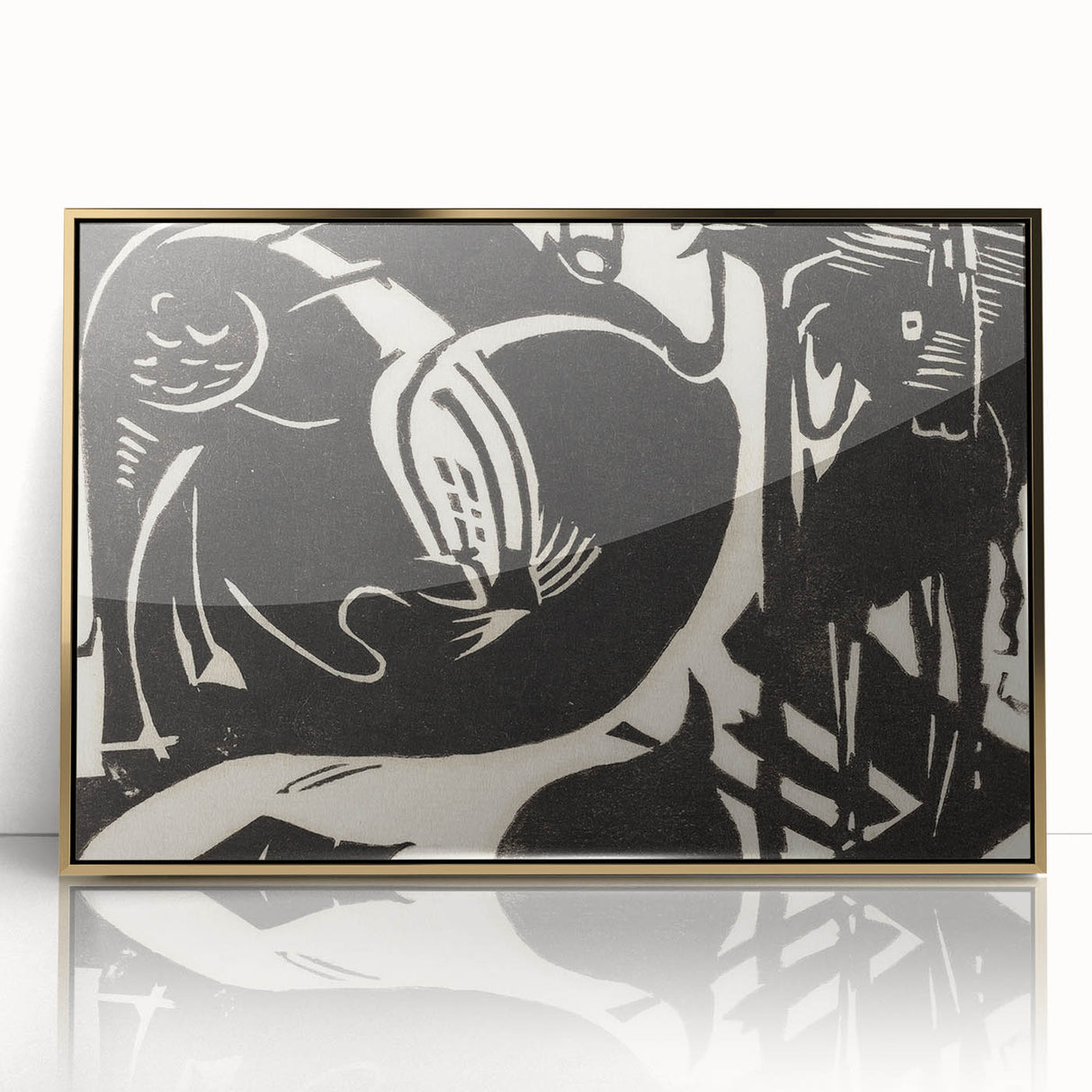 Expressionist Art: Two Mythical Animals - Abstract Expressionism Print