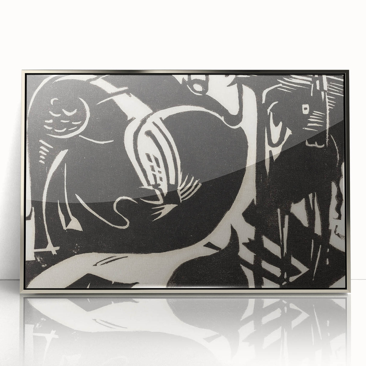 Expressionist Art: Two Mythical Animals - Abstract Expressionism Print