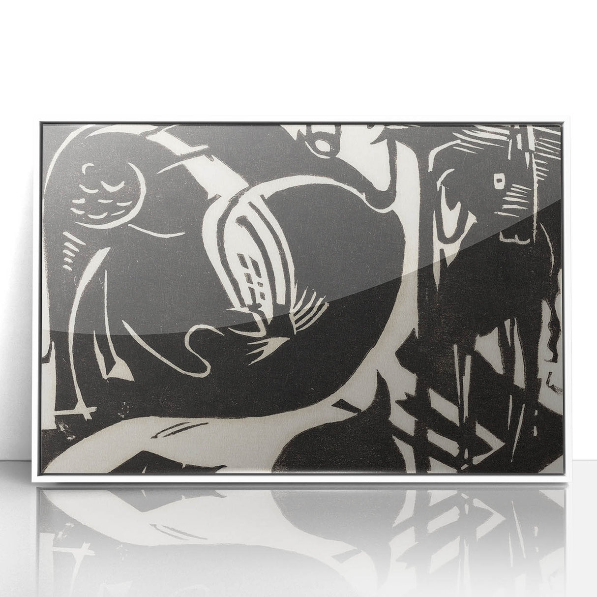 Expressionist Art: Two Mythical Animals - Abstract Expressionism Print