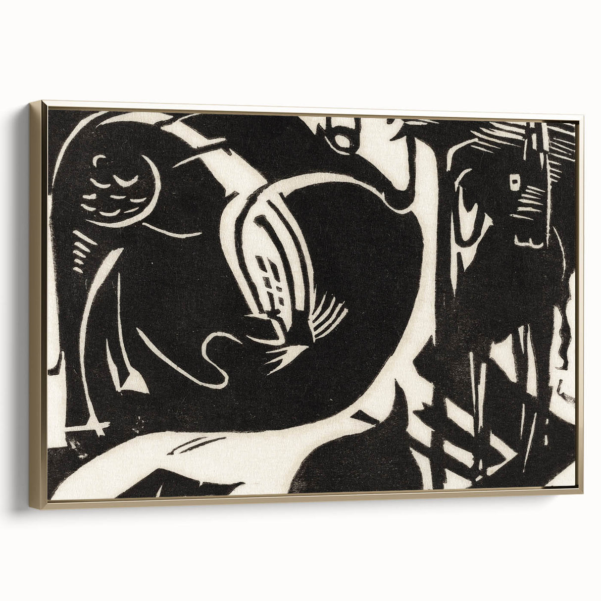 Expressionist Art: Two Mythical Animals - Abstract Expressionism Print