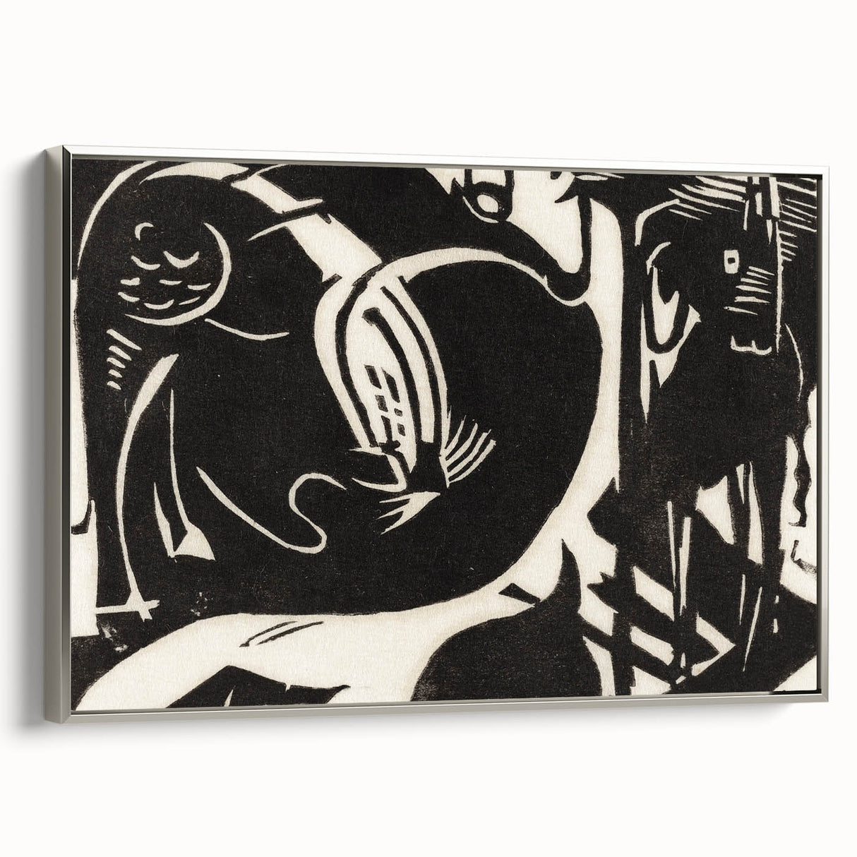 Expressionist Art: Two Mythical Animals - Abstract Expressionism Print