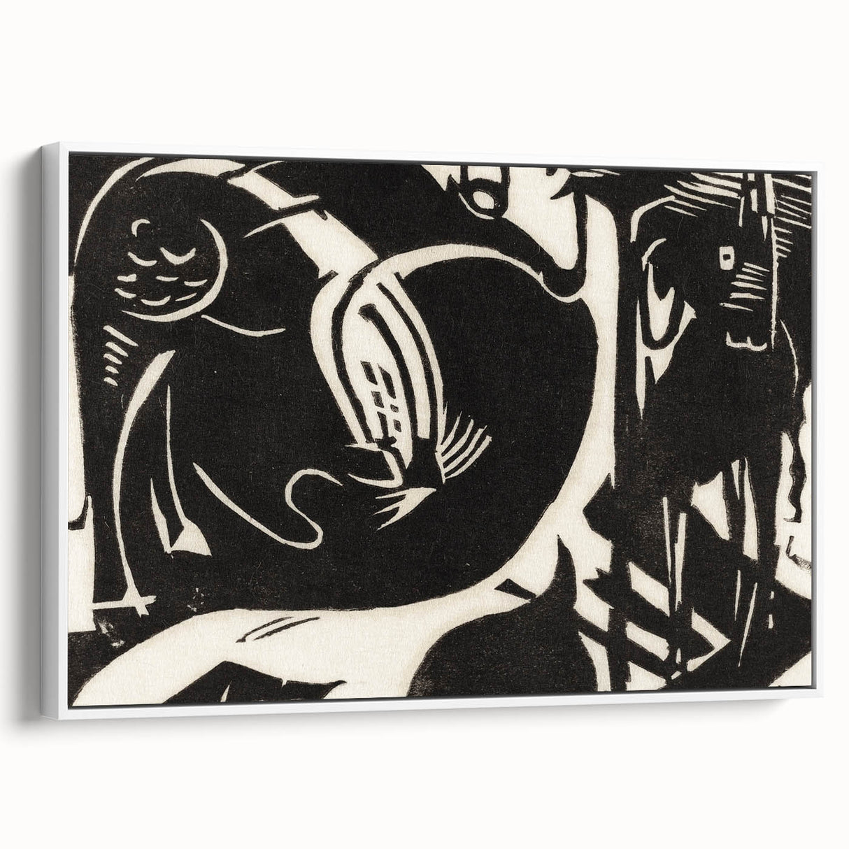 Expressionist Art: Two Mythical Animals - Abstract Expressionism Print