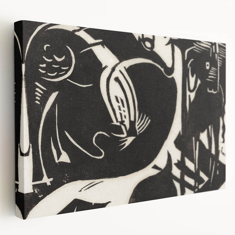 Expressionist Art: Two Mythical Animals - Abstract Expressionism Print