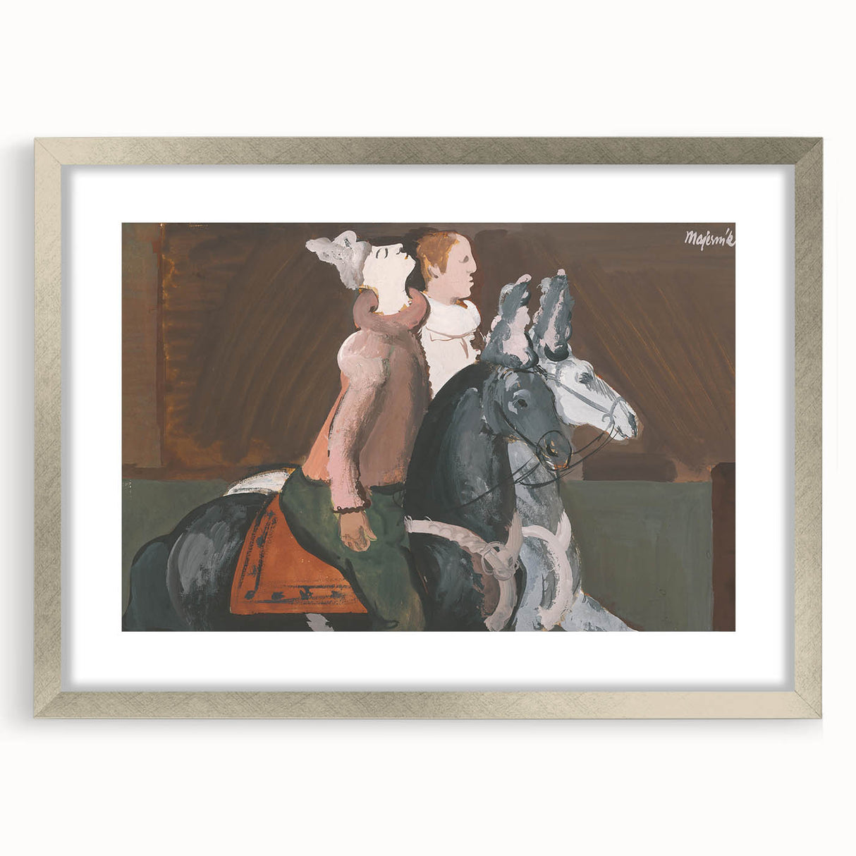 Expressionist Art: Two Riders - Abstract Expressionism Painting Print