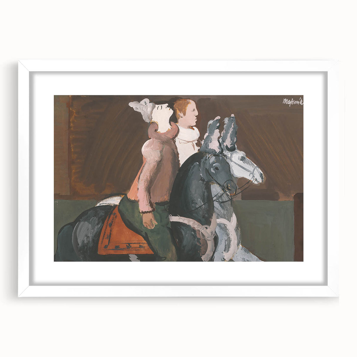 Expressionist Art: Two Riders - Abstract Expressionism Painting Print