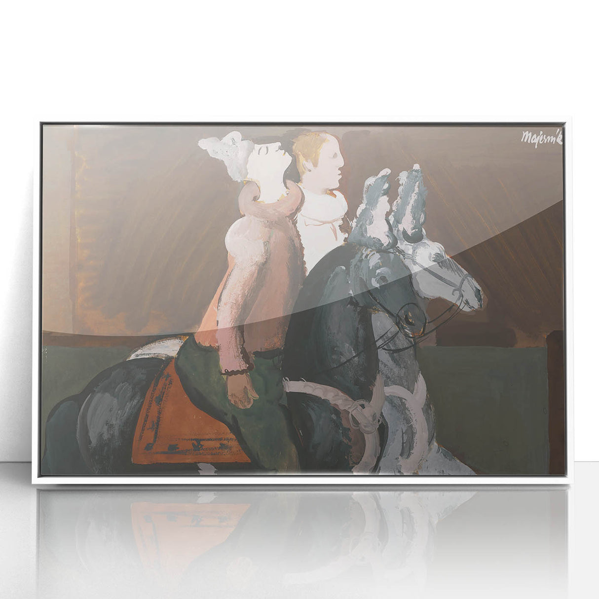 Expressionist Art: Two Riders - Abstract Expressionism Painting Print