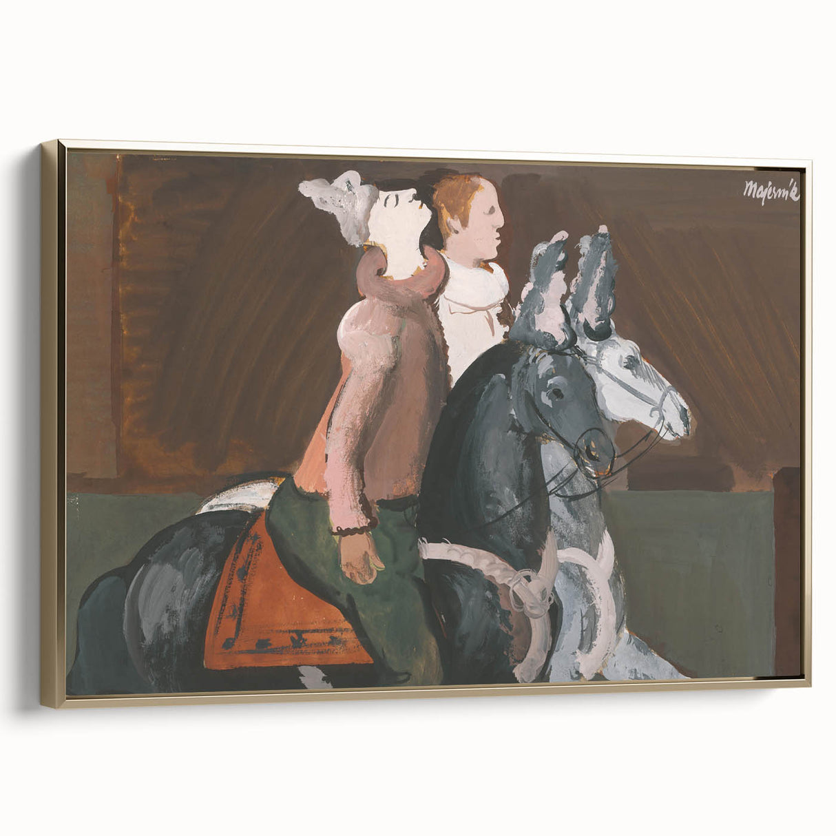 Expressionist Art: Two Riders - Abstract Expressionism Painting Print