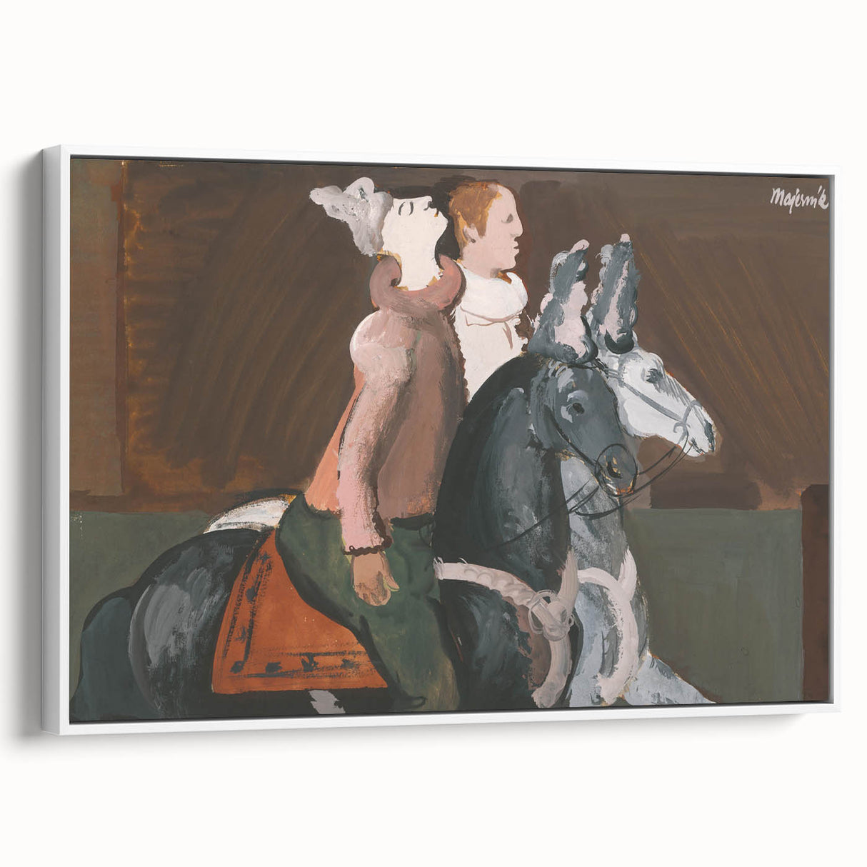 Expressionist Art: Two Riders - Abstract Expressionism Painting Print