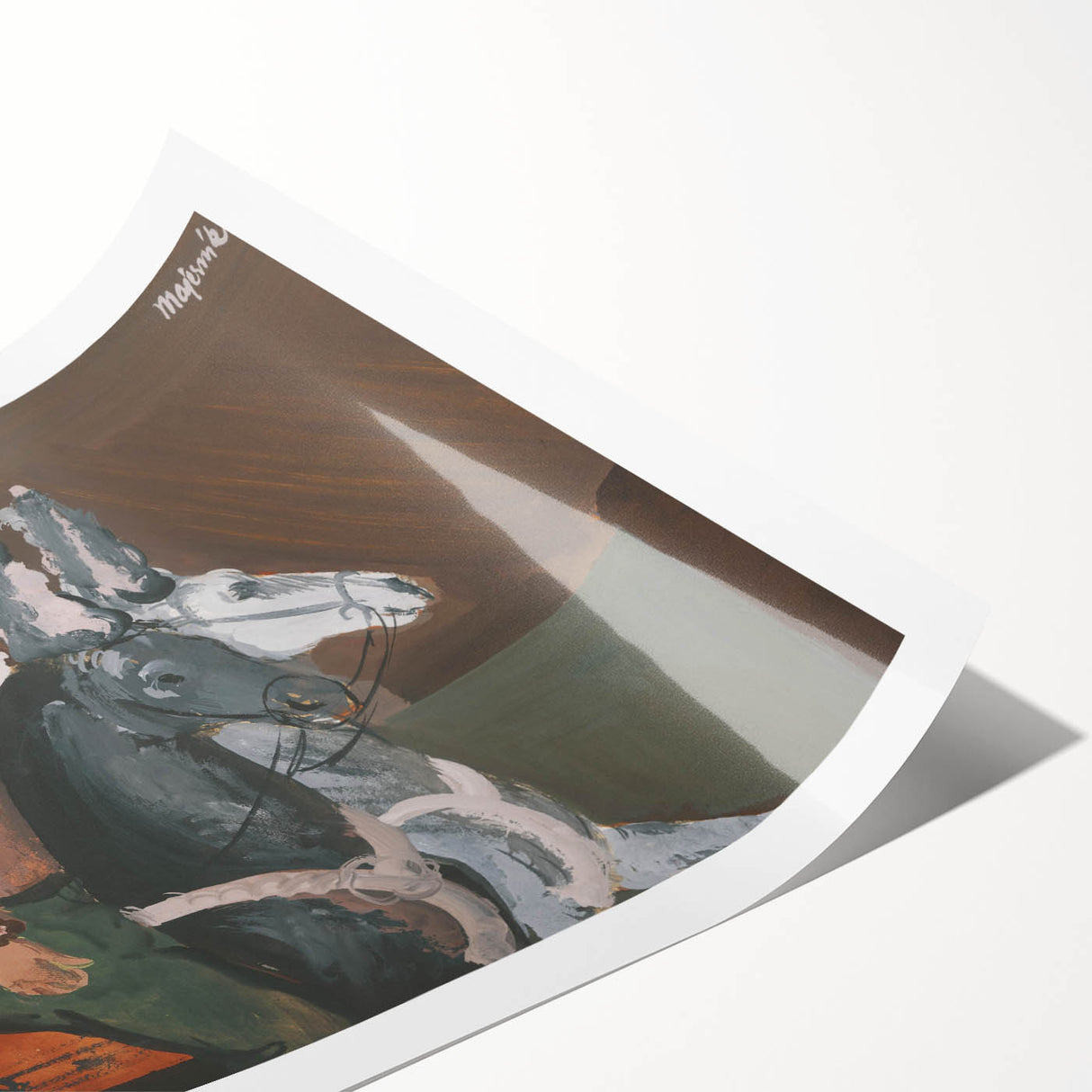 Expressionist Art: Two Riders - Abstract Expressionism Painting Print