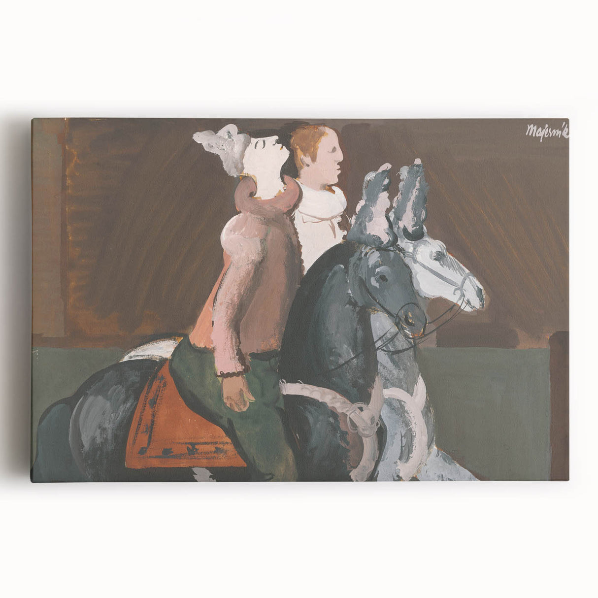 Expressionist Art: Two Riders - Abstract Expressionism Painting Print