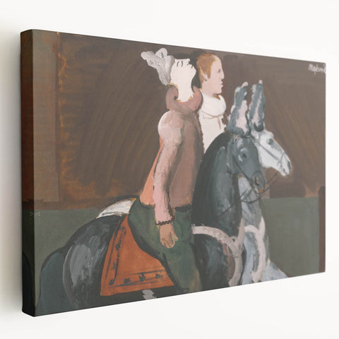 Expressionist Art: Two Riders - Abstract Expressionism Painting Print