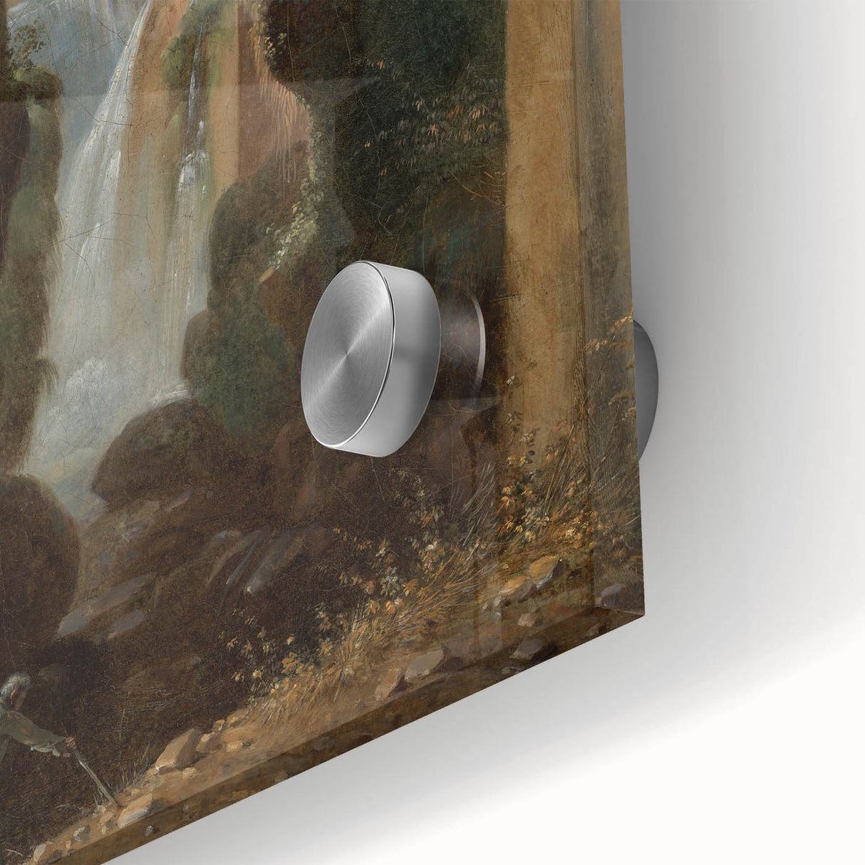 Romanticism Art: Ponte San Rocco by Granet - Landscape Canvas Print