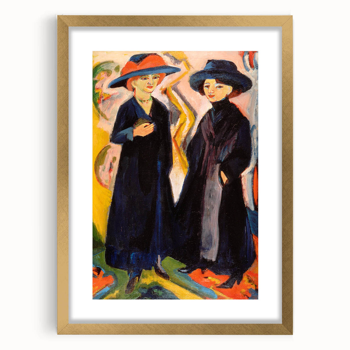 Expressionist Art: Two Women - Vibrant Abstract Expressionism Painting