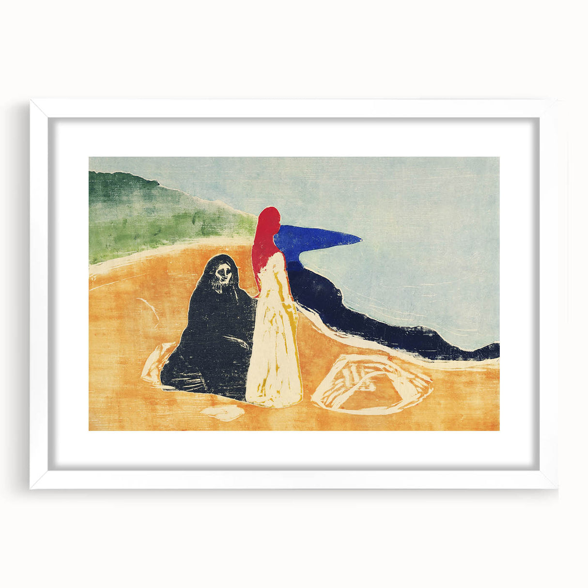Expressionist Art: Two Women on the Shore - Abstract Expressionism Print