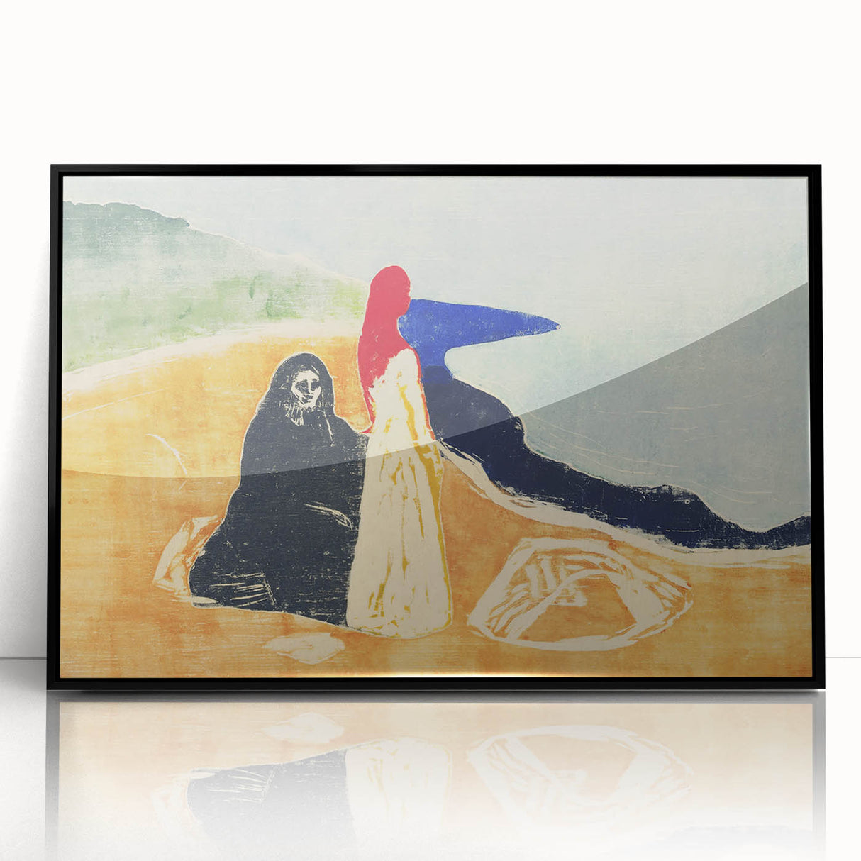 Expressionist Art: Two Women on the Shore - Abstract Expressionism Print