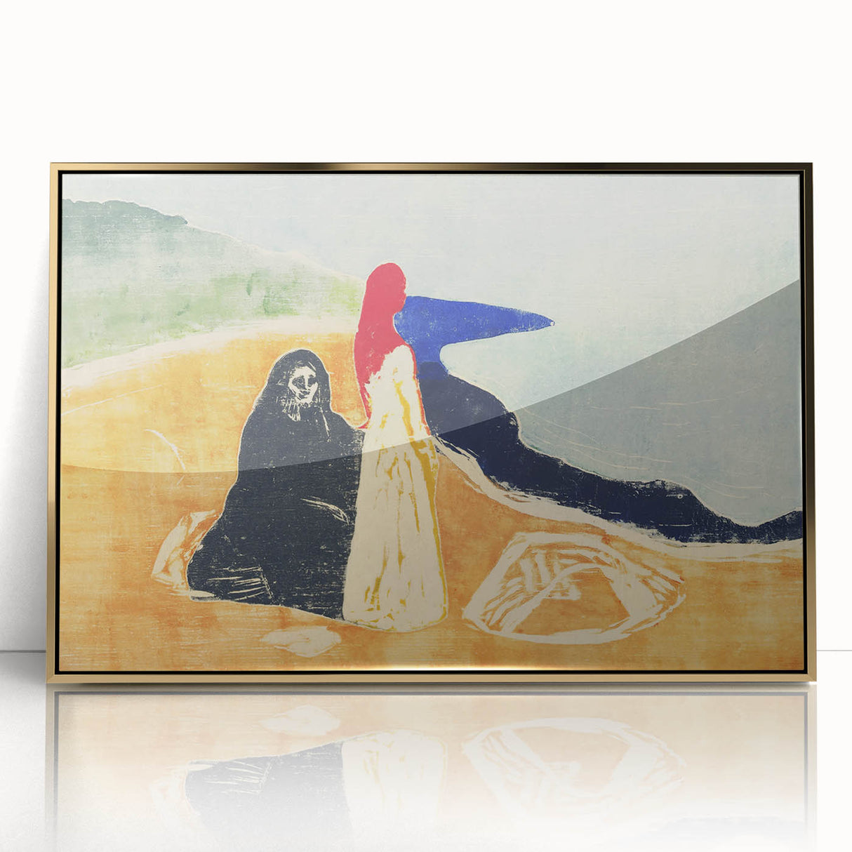 Expressionist Art: Two Women on the Shore - Abstract Expressionism Print