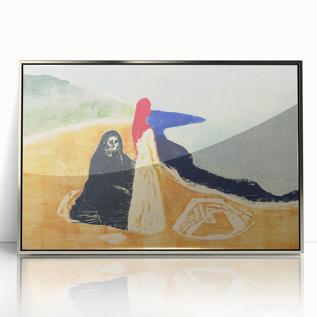 Expressionist Art: Two Women on the Shore - Abstract Expressionism Print