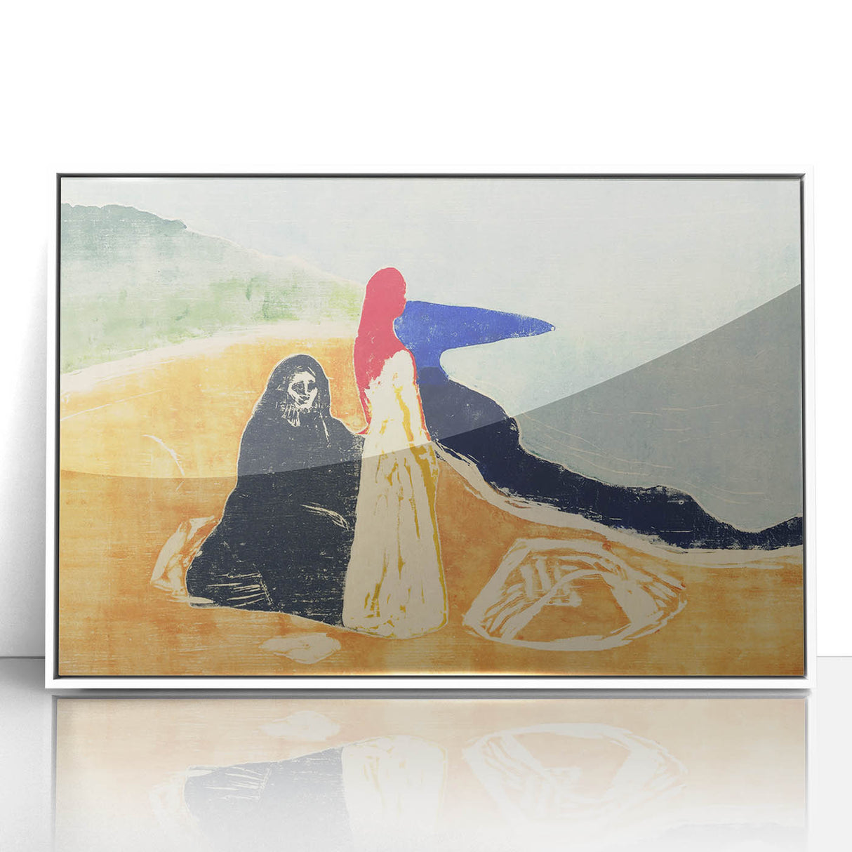 Expressionist Art: Two Women on the Shore - Abstract Expressionism Print