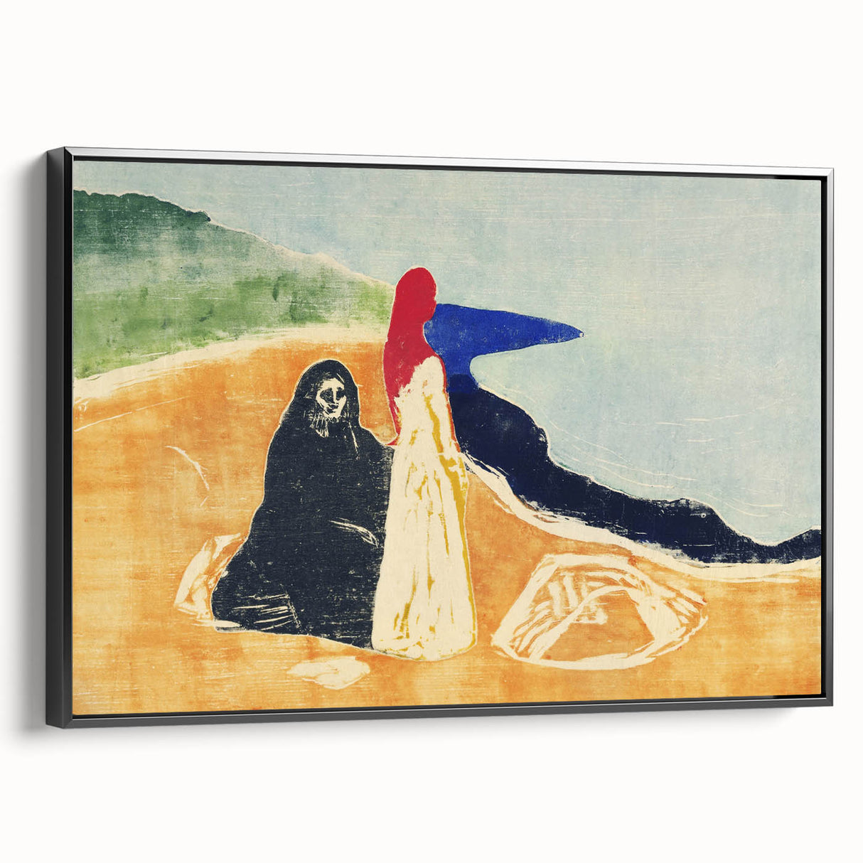 Expressionist Art: Two Women on the Shore - Abstract Expressionism Print